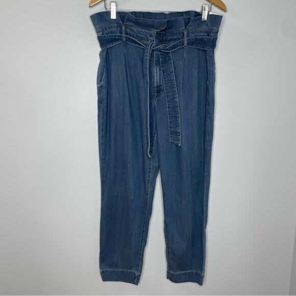 WHBM Tencel Denim Paperbag-Waist High Rise Ankle - Picture 1 of 12